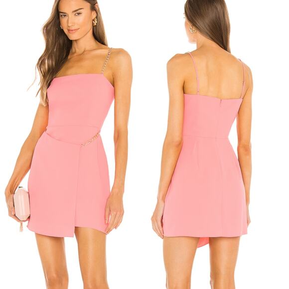AMANDA UPRICHARD Stilla Rouge Pink Mini Dress Size Large - Picture 1 of 6